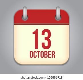 Vector October calendar app icon