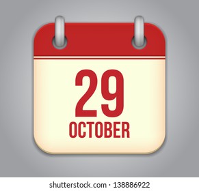 Vector October calendar app icon