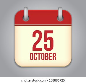 Vector October calendar app icon