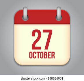 Vector October calendar app icon
