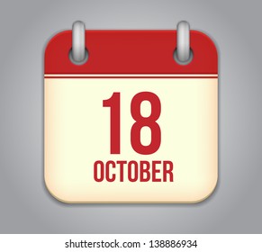 Vector October calendar app icon