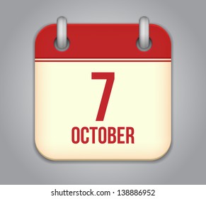Vector October calendar app icon