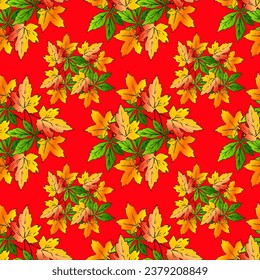Vector - october leaves colorful,
seamless pattern.