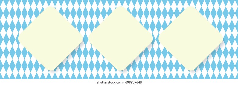 vector octoberfest horizontal banner with seamless geometric bavarian pattern with blank space for text