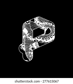 Vector octopus alphabet. Sketchy creative letters collection hand drawn with ink pen for lettering posters, ads, headers, banners and more