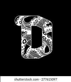 Vector octopus alphabet. Sketchy creative letters collection hand drawn with ink pen for lettering posters, ads, headers, banners and more