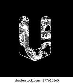 Vector octopus alphabet. Sketchy creative letters collection hand drawn with ink pen for lettering posters, ads, headers, banners and more