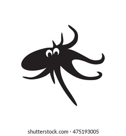 Vector octopus. Black on white