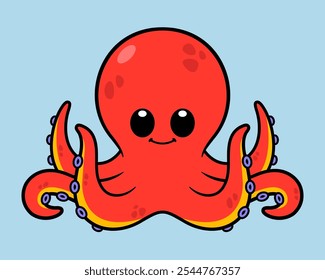 Vector Octopus Character Illustration on White Background