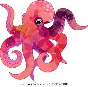 Vektorktopus-süße Cartoon-Kunst