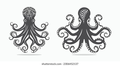 Vector of an octopus design on white background. Aquatic animals. Set of vector illustration.