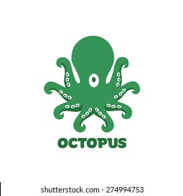 Vector octopus icon isolated on white background