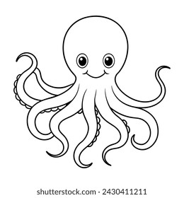 Vektor von Oktopus Illustration Färbung Seite für Kinder