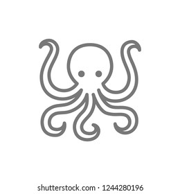 Vector octopus line icon. Symbol and sign illustration design. Isolated on white background