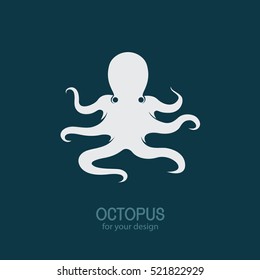 Vector of an octopus on blue background, Vector illustration. Animal Logo.