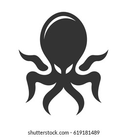 Vector octopus sign.Evil devilfish tattoo illustration