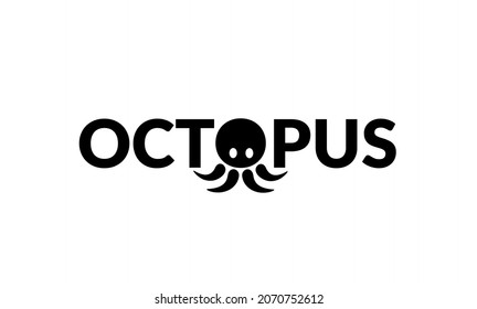 vector octopus typography, as a logo, icon, brand or template.