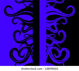 Vector octopus vertical seamless pattern