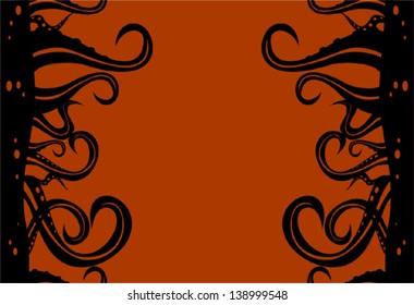 Vector octopus vertical seamless pattern