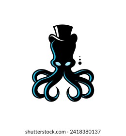 vector octopus wearing a cowboy hat