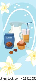 Vector odern poster card coffee backgrounds. Hipster templates for flyers, banners, invitations, restaurant cafe menu design vector illustration