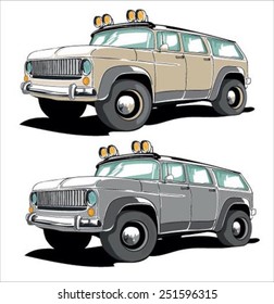 Vector off road 4 x 4 awd suv sketch