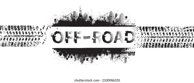 Vector off road stamp . Textured  Design Element . Mud splash grunge texture.  banner 