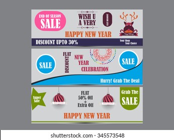 Vector offer & sale Header and banner or illustration for new year & Christmas.