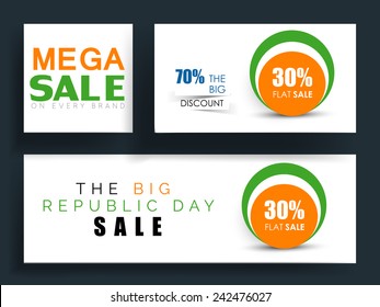 Vector offer sale header for republic day of india.