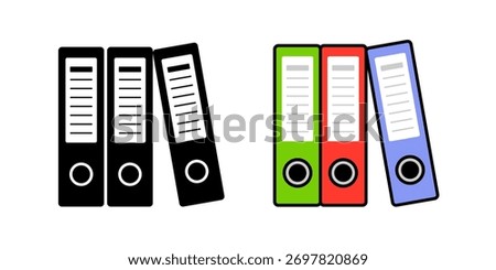 Vector Office Binders Flat Illustration