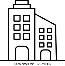 Vector Office Building Outline Icon Design
