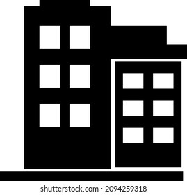 Vector Office building sign icon in flat style. Apartment vector illustration on white isolated background..eps
