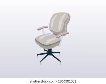 Vector of an office chair on silver background