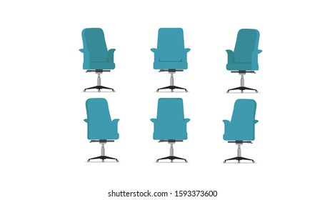 Vector of office chair, used for interior design in flat cartoon style.