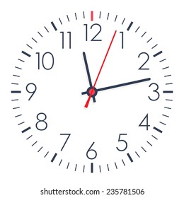 Vector office clock on white background