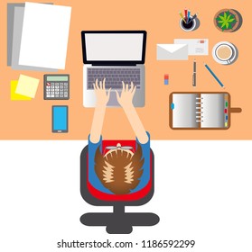 Vector - Office Desk Workspace Illustration