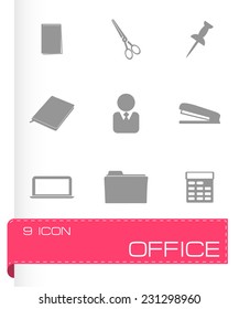 Vector office icons set on white background
