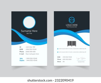 vector office id card with minimalist elements