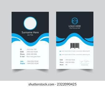 vector office id card with minimalist elements