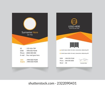 vector office id card with minimalist elements