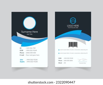 Vektor-Büro-ID-Karte mit minimalistischen Elementen