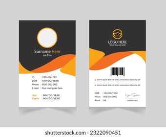 vector office id card with minimalist elements