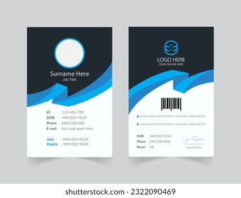 vector office id card with minimalist elements