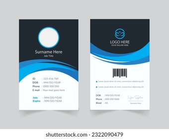 vector office id card with minimalist elements