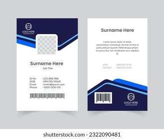 vector office id card with minimalist elements