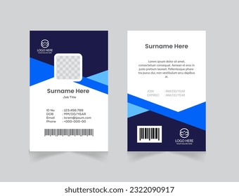 vector office id card with minimalist elements