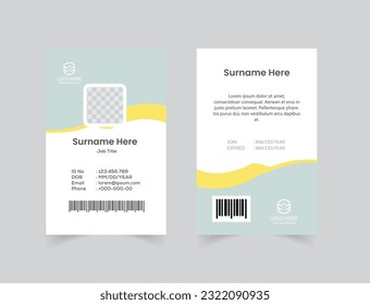 vector office id card with minimalist elements