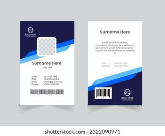 vector office id card with minimalist elements