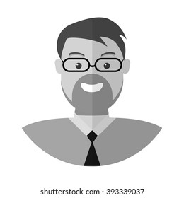 vector office manager icon with brown hair