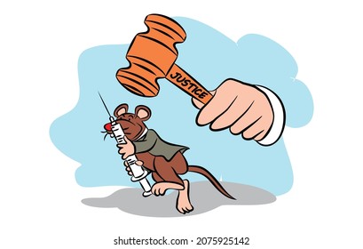 vector office mouse illustration flat image, law and health corruption court